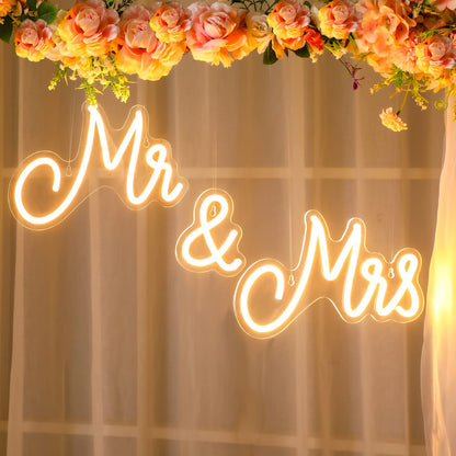 Kittmip Mr and Mrs Neon Sign for Wedding Neon Light