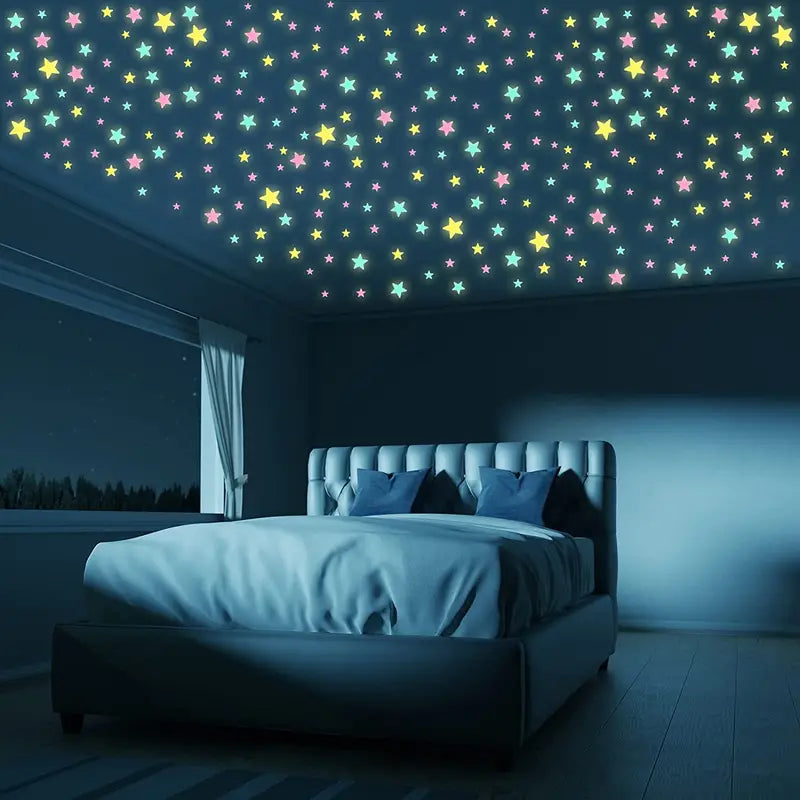 100pcs Glow in the Dark Star Stickers for Bedroom Decor