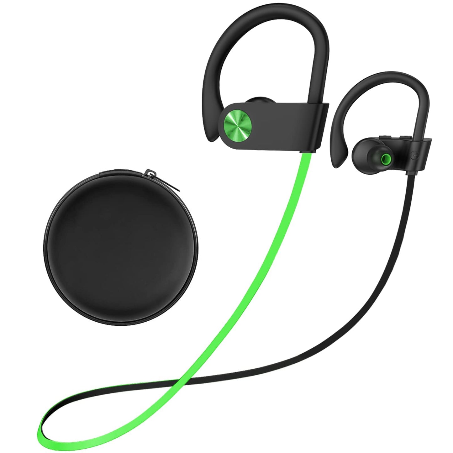 Stiive Bluetooth Headphones 5.3 Wireless Sports Earbuds IPX7 Waterproof with Mic Stereo Sweatproof in-Ear Earphones Noise Cancelling Headsets for Gym Running Workout 16 Hours Playtime - GreenBlack