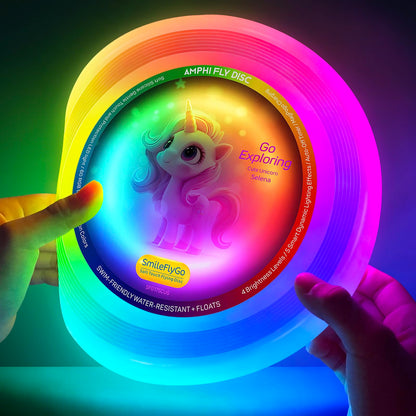 LED Flying Disc for Kids - Soft Silicone IPX7 Waterproof & Floats 60 RGB Lights to Light Up Fun Rechargeable - Perfect for Pool Parties Water Games Birthdays & Camping Gifts for Girl/Boys/Teens