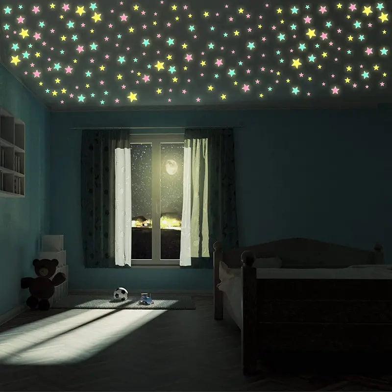 100pcs Glow in the Dark Star Stickers for Bedroom Decor