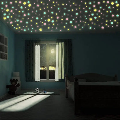 100pcs Glow in the Dark Star Stickers for Bedroom Decor